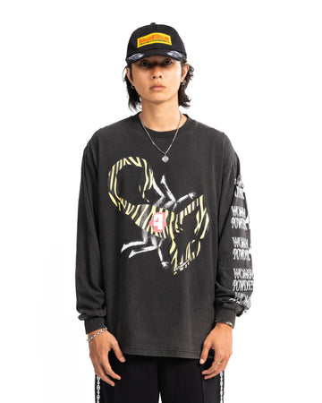 POSHBRAIN SCORS WASHED TEE - GRAY WASHED